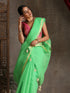 Parakeet Green Kota Doria Saree with Border & Tassles